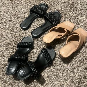 a new day Black and Tan Women's Sandals
